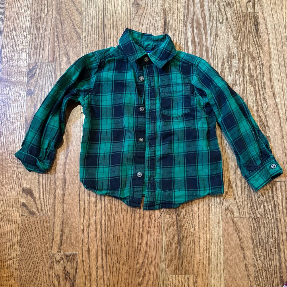 Carter's Green and Blue Plaid Button Down Shirt 👔 - 18 Month